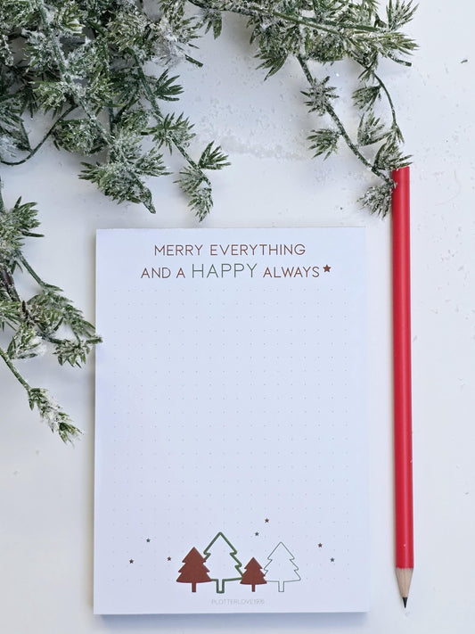Notizblock "Merry everything and a happy always" / Weihnachten / Advent / Wichtelgeschenk / Nikolaus / Adventskalender/ A6 / 100 Blatt