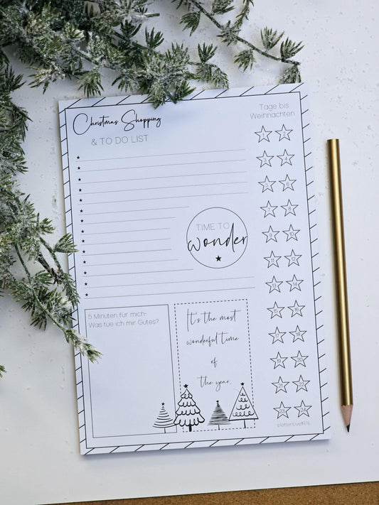 Notizblock "Most wonderful time" / Weihnachten / Advent / Wichtelgeschenk / Nikolaus / Adventskalender/ A5 / 100 Blatt