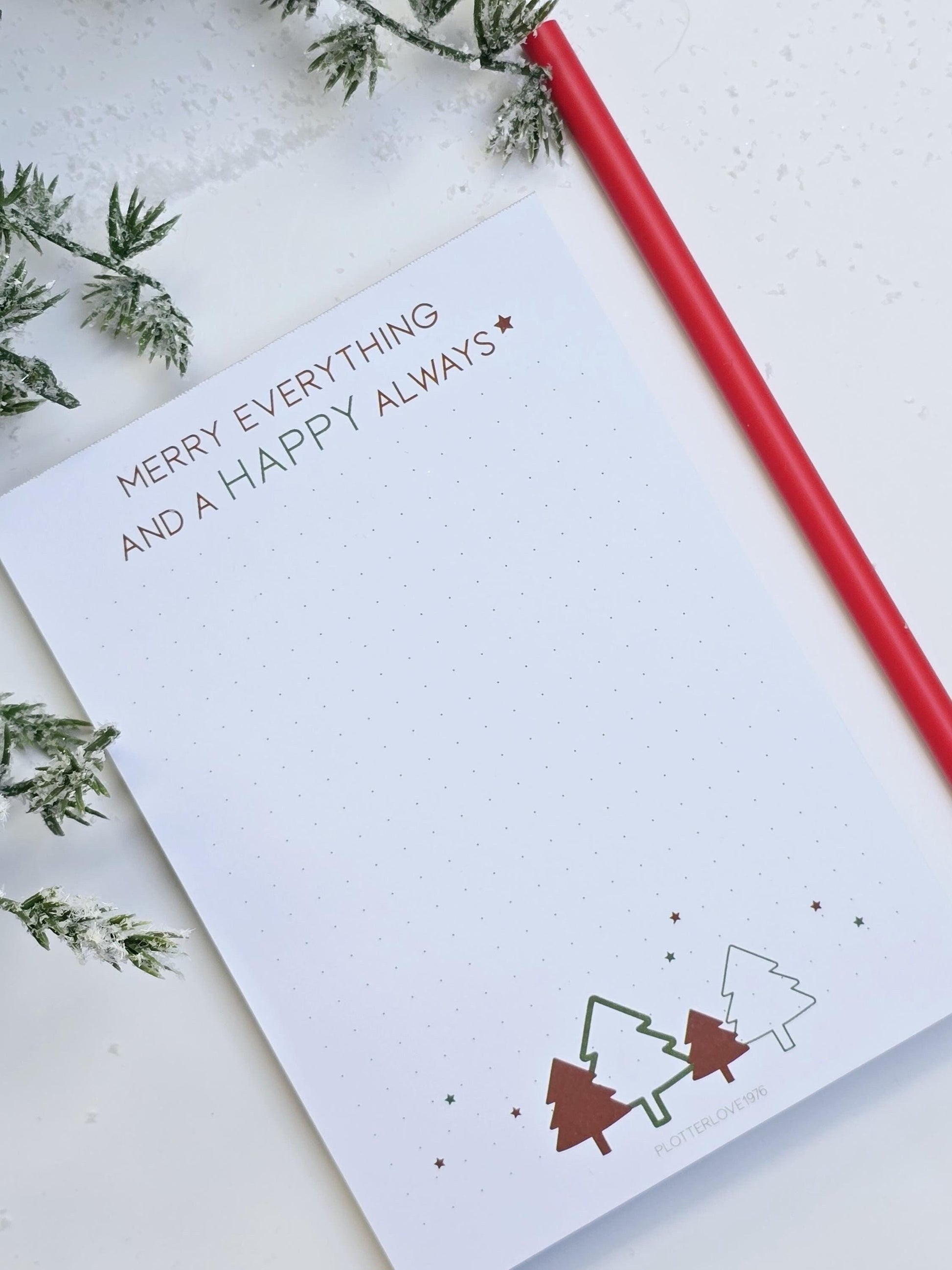 Notizblock "Merry everything and a happy always" / Weihnachten / Advent / Wichtelgeschenk / Nikolaus / Adventskalender/ A6 / 100 Blatt