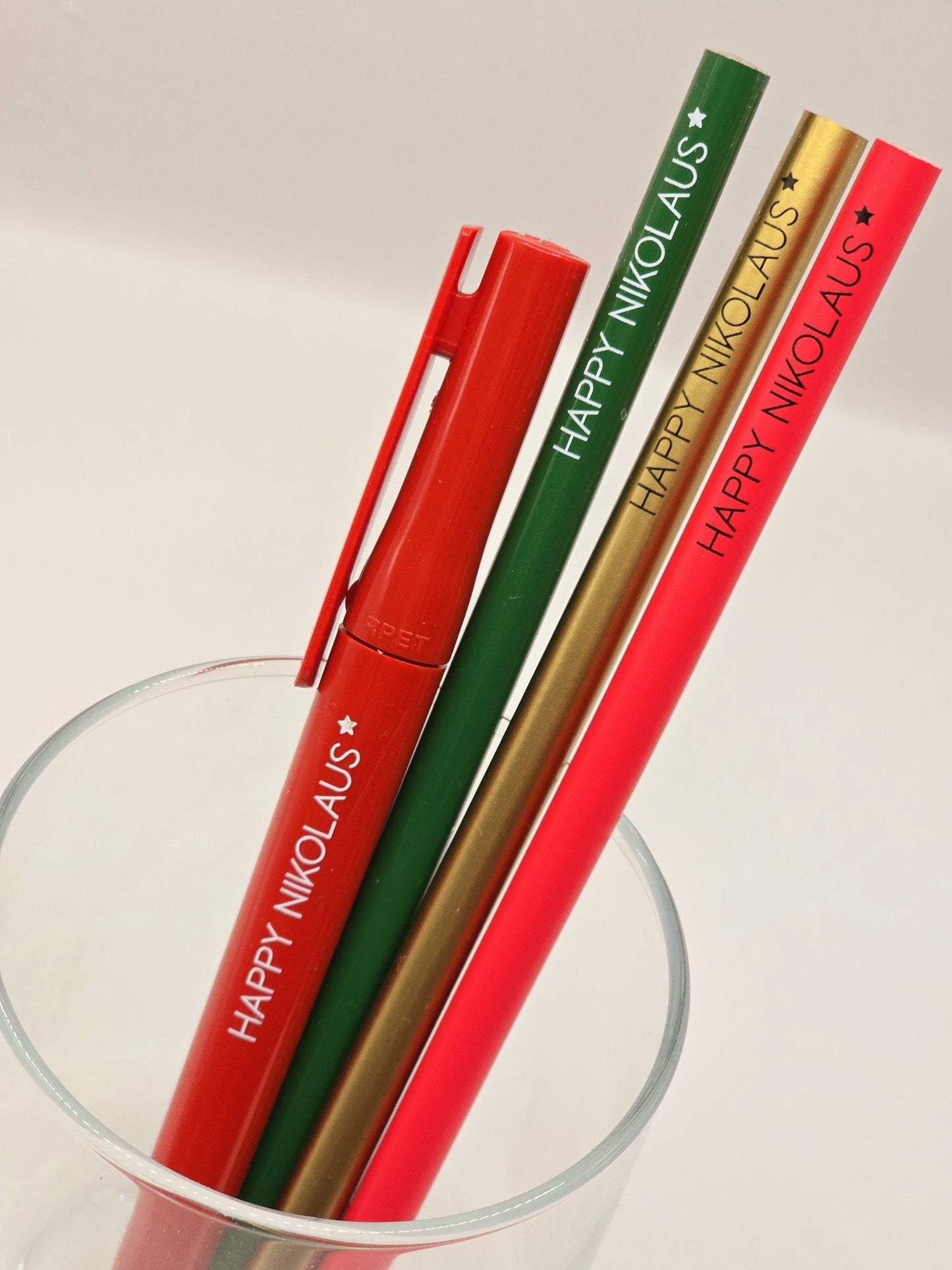 Bleistift Nikolaus / Kugelschreiber / Advent / Wichtelgeschenk / Weihnachten/ Adventskalender / 3 Farben