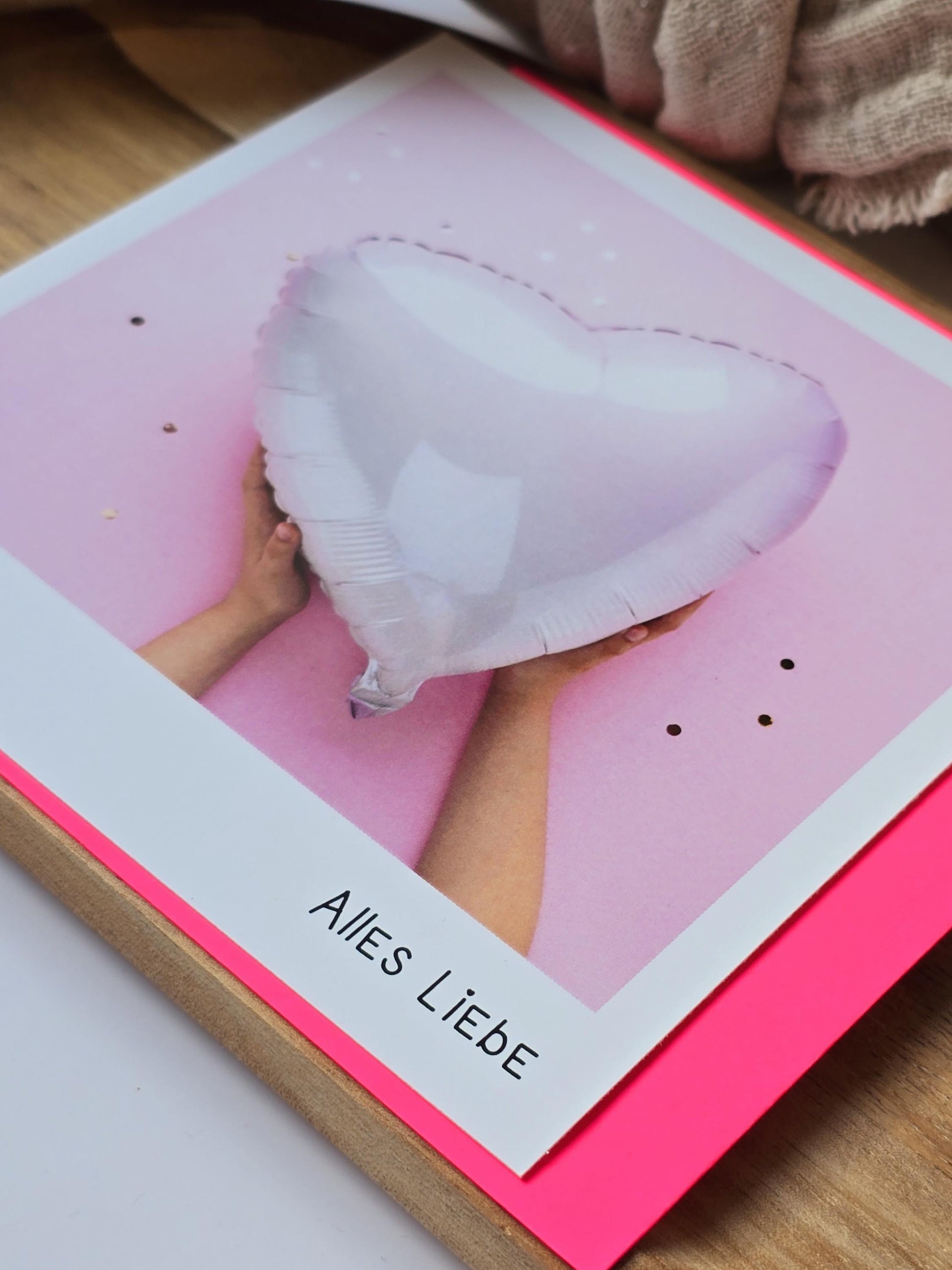 Postkarte Alles Liebe / Umschlag / quadratisch / Kleinigkeit / Geschenk / Geburtstag / Genesung / Abschied