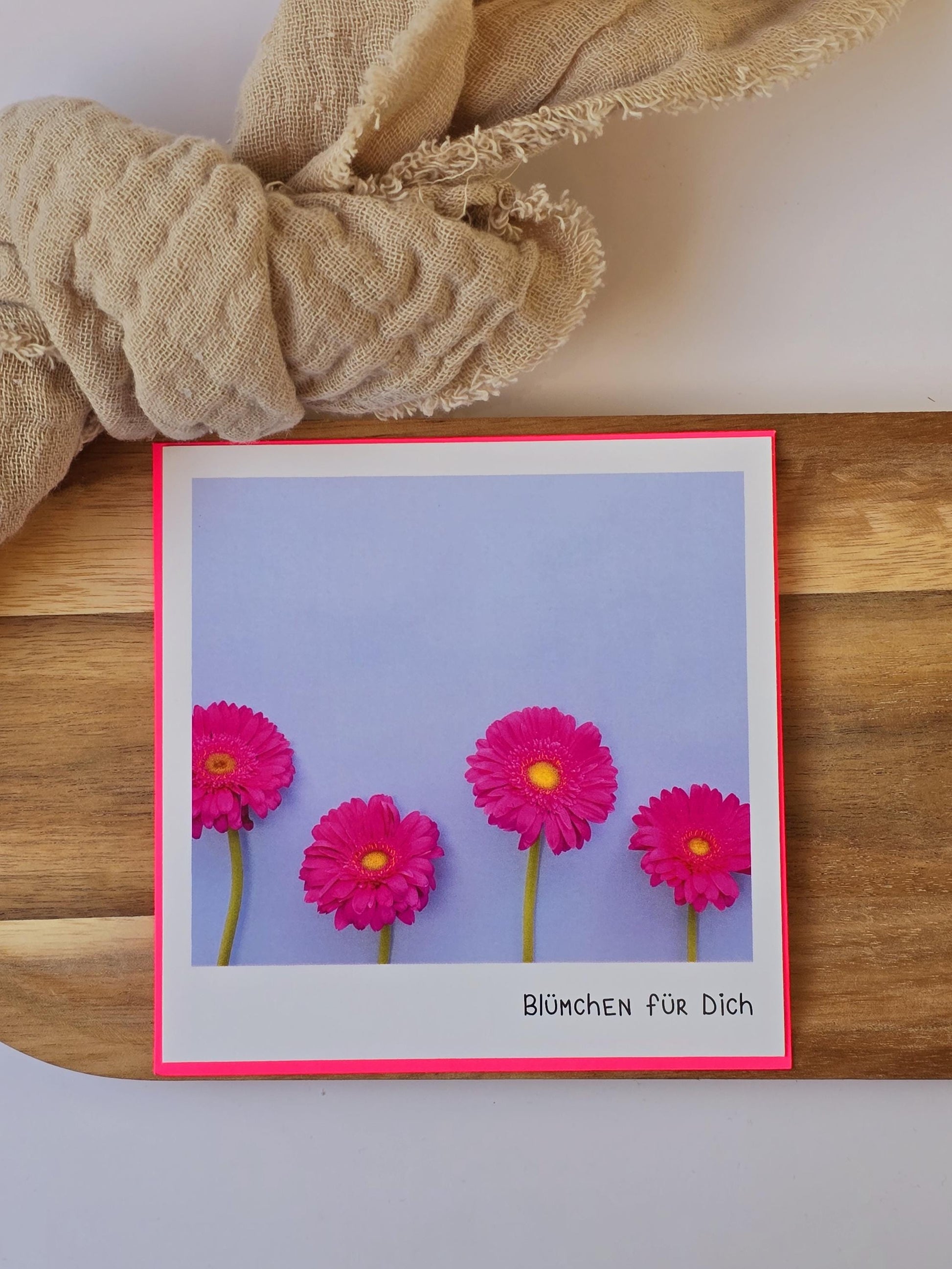 Postkarte Blümchen für Dich / Umschlag / quadratisch / Kleinigkeit / Geschenk / Geburtstag / Genesung / Abschied