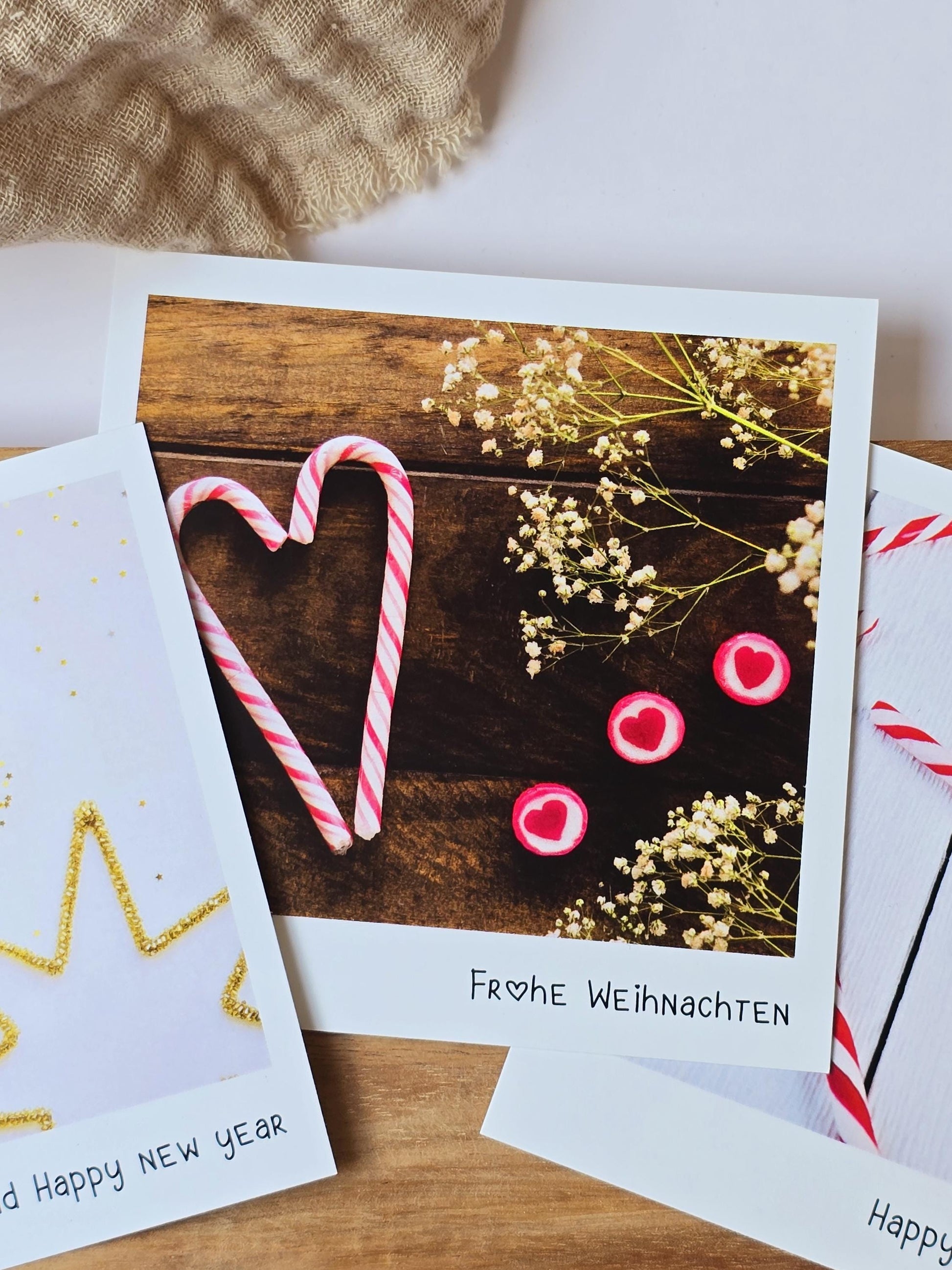 Postkarte Frohe Weihnachten / Umschlag / quadratisch / Kleinigkeit / Geschenk / Nikolaus /Weihnachten / Advent / Wichtelgeschenk