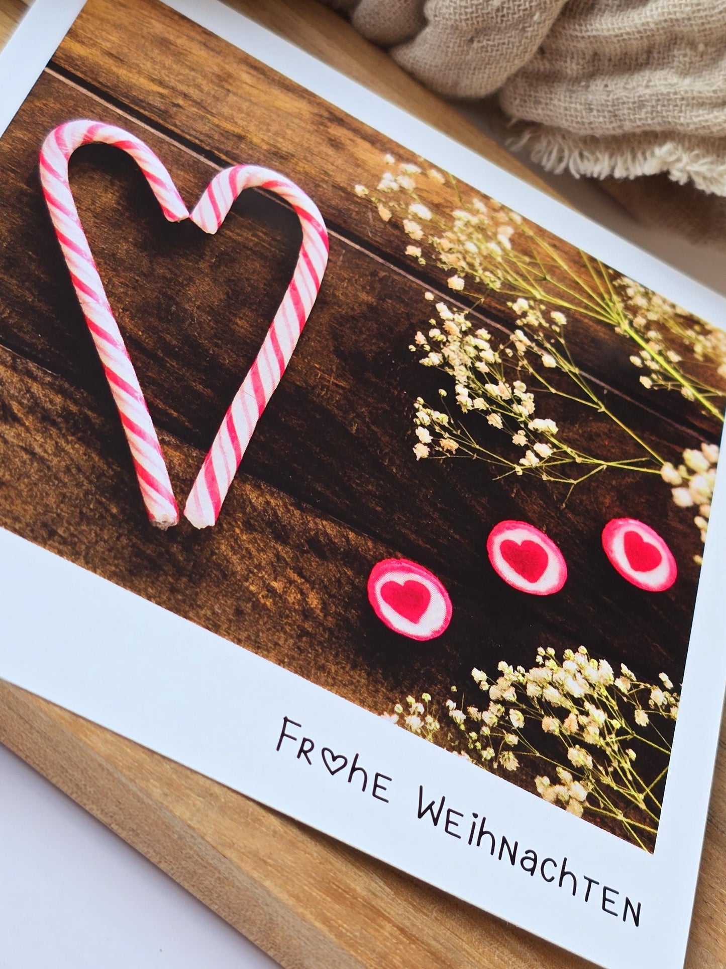 Postkarte Frohe Weihnachten / Umschlag / quadratisch / Kleinigkeit / Geschenk / Nikolaus /Weihnachten / Advent / Wichtelgeschenk
