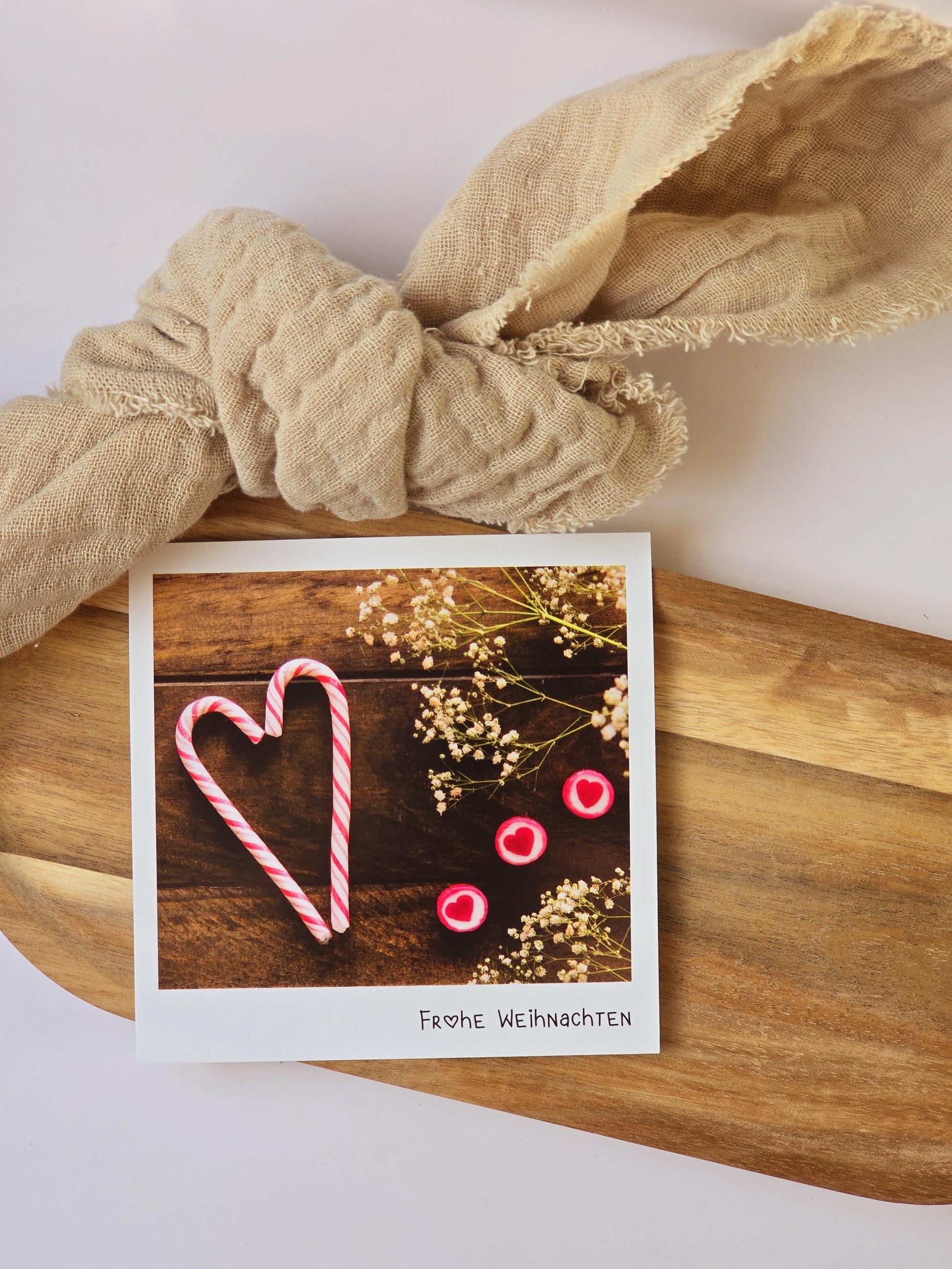 Postkarte Frohe Weihnachten / Umschlag / quadratisch / Kleinigkeit / Geschenk / Nikolaus /Weihnachten / Advent / Wichtelgeschenk