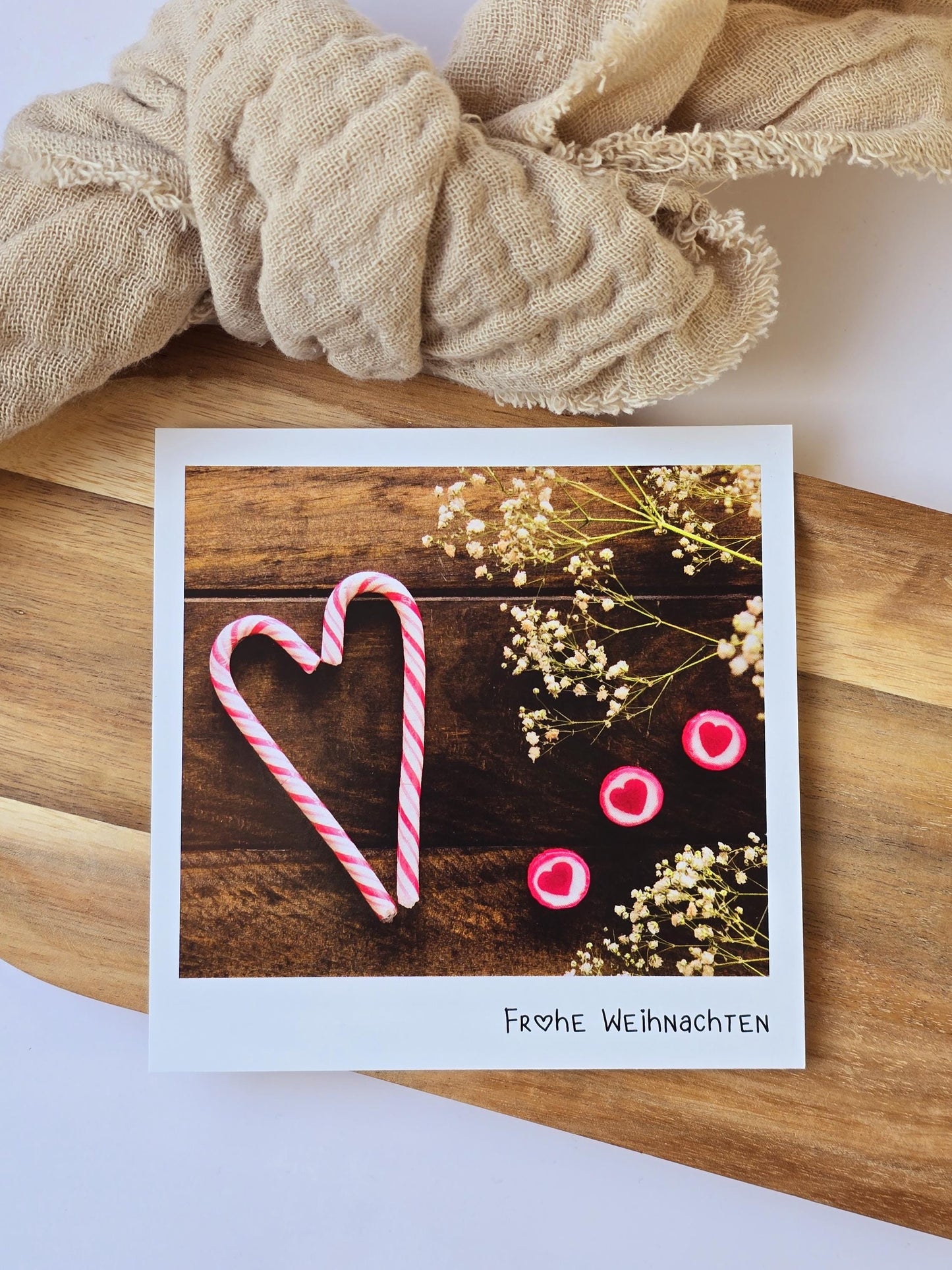 Postkarte Frohe Weihnachten / Umschlag / quadratisch / Kleinigkeit / Geschenk / Nikolaus /Weihnachten / Advent / Wichtelgeschenk