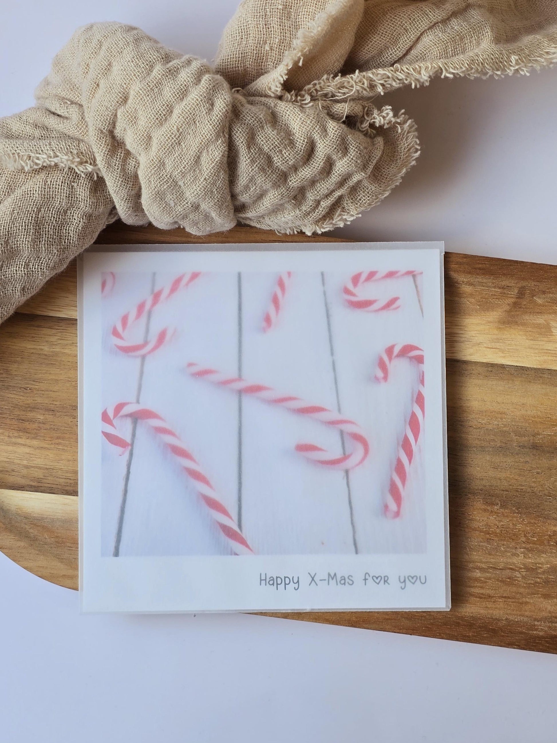 Postkarte Happy X-Mas for you / Umschlag / quadratisch / Kleinigkeit / Geschenk / Weihnachten / Adventskalender / Wichtelgeschenk