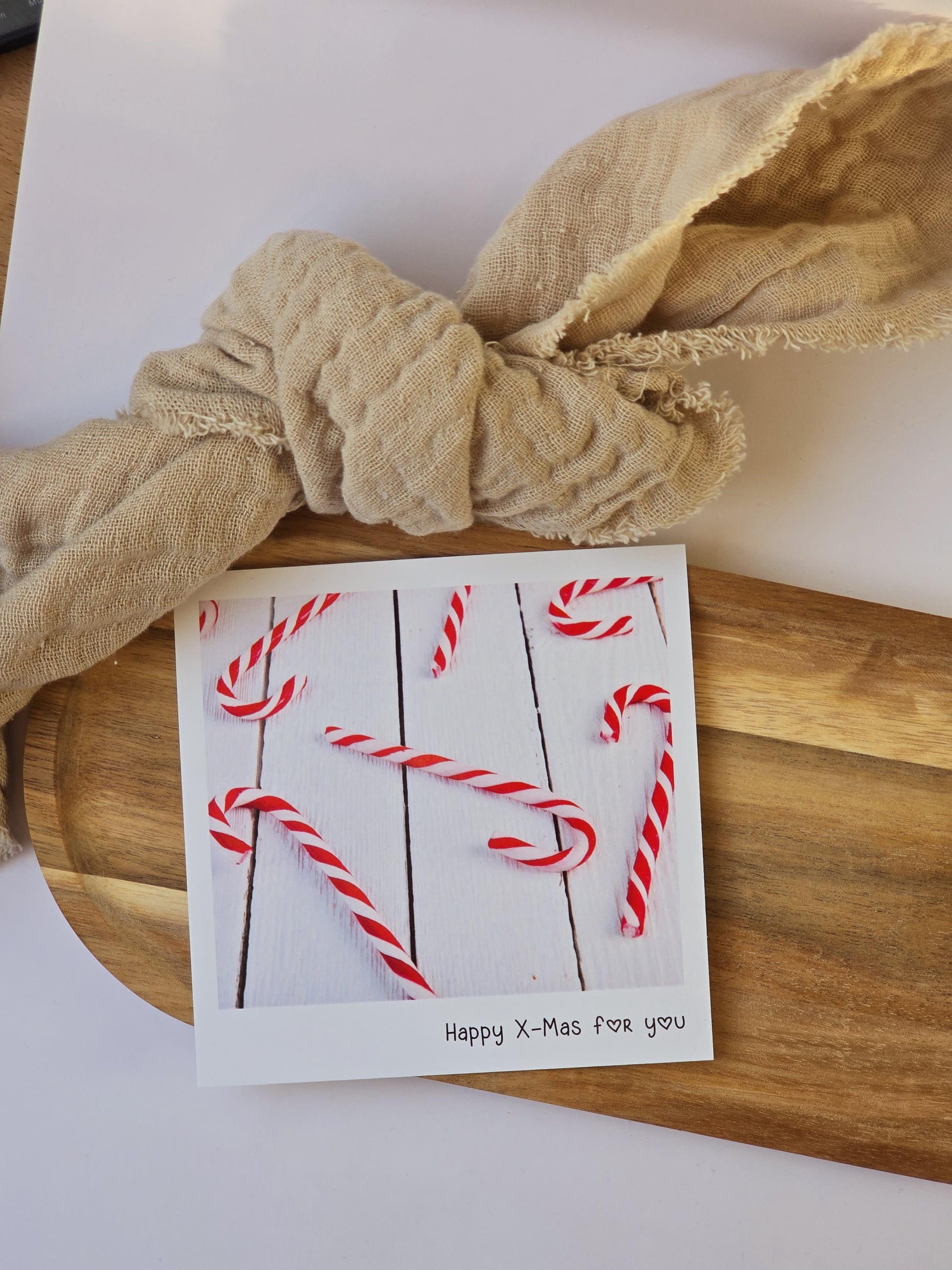 Postkarte Happy X-Mas for you / Umschlag / quadratisch / Kleinigkeit / Geschenk / Weihnachten / Adventskalender / Wichtelgeschenk