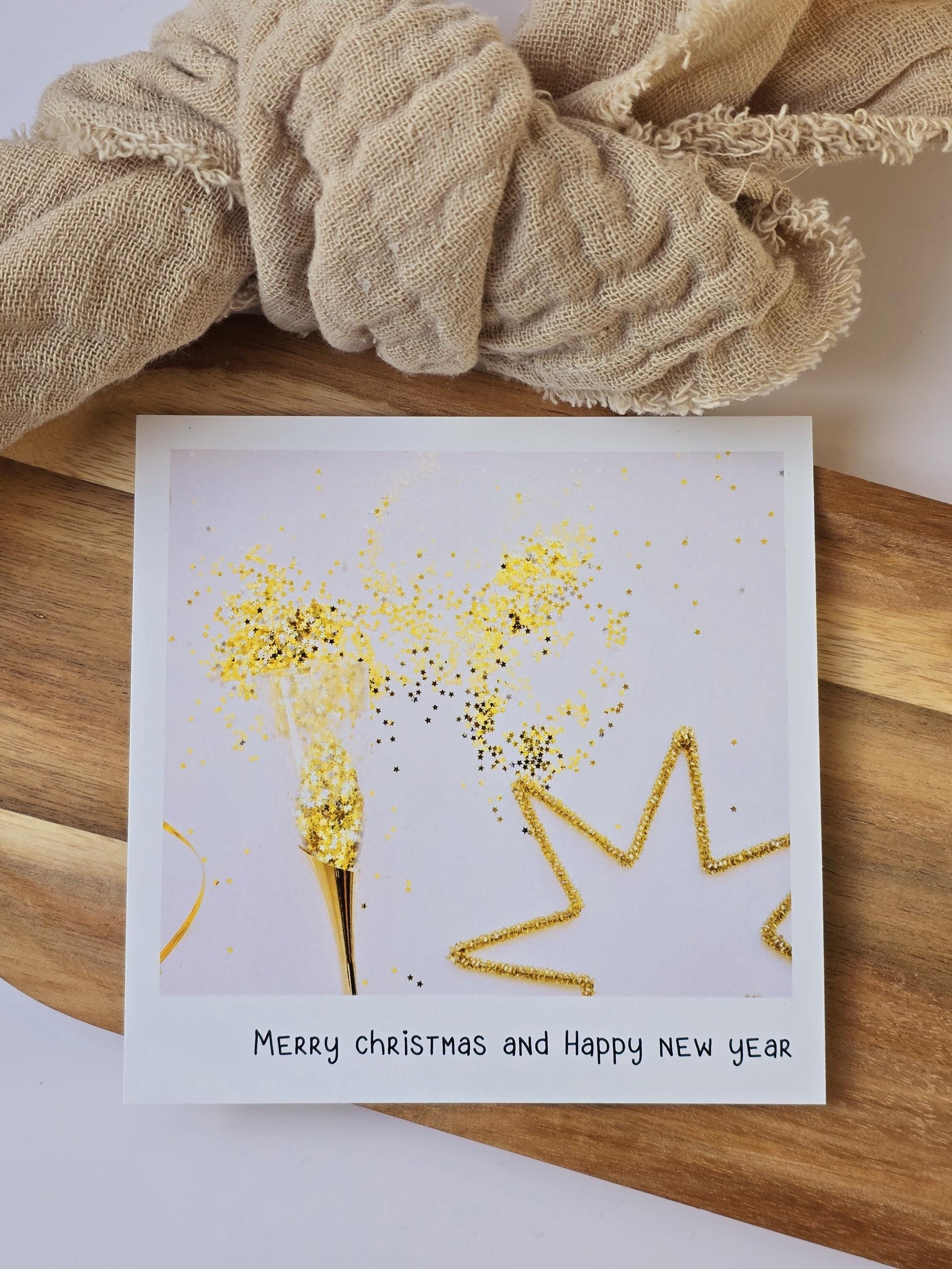Postkarte Merry Christmas / Umschlag / quadratisch / Kleinigkeit / Geschenk / Geburtstag / Weihnachten / Silvester / Wichtelgeschenk