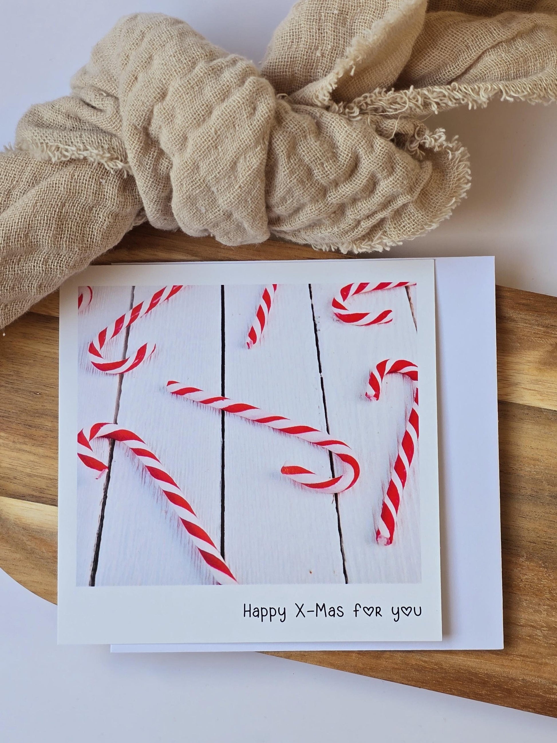 Postkarte Happy X-Mas for you / Umschlag / quadratisch / Kleinigkeit / Geschenk / Weihnachten / Adventskalender / Wichtelgeschenk