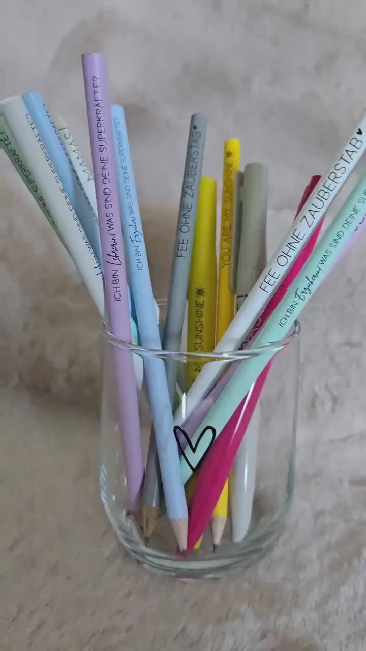 Bleistift Ich bin Lehrer was sind Deine Superkräfte / Lehrer / Abschied Schule / Kleinigkeit / Mitbringsel / farbenfroh