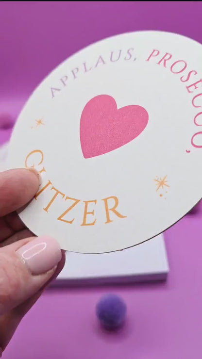 Bleistift Applaus, Prosecco, Glitzer/ gold / weiß / Kleinigkeit / Mitbringsel / Mäadelsabend / Junggeselinnenabschied/ Stift mit Spruch