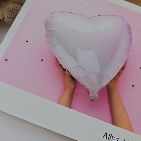 Postkarte Happy Birthday / Umschlag / quadratisch / Kleinigkeit / Geschenk / Geburtstag / Genesung / Abschied