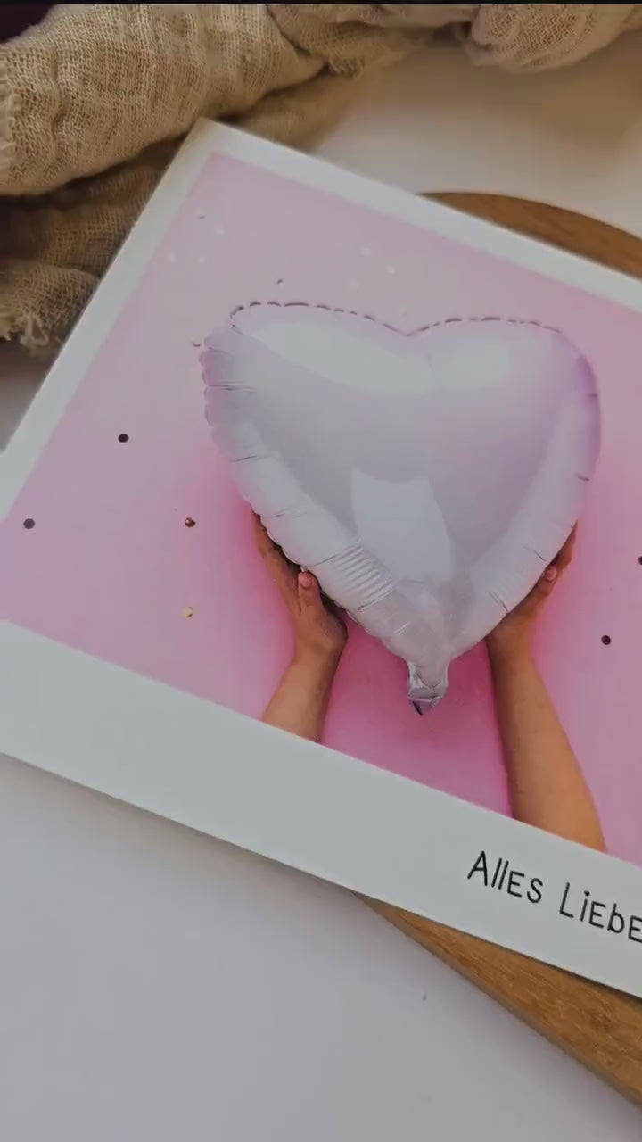 Postkarte Happy Birthday / Umschlag / quadratisch / Kleinigkeit / Geschenk / Geburtstag / Genesung / Abschied