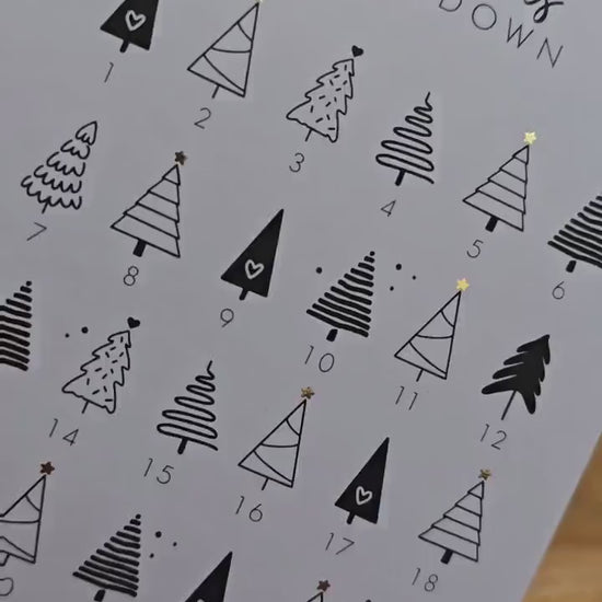Postkarte Christmas Countdown / Adventskalender / Wunschzettel / Weihnachten / Wichtelgeschenk / Kleinigkeit / Geschenk / Geburtstag