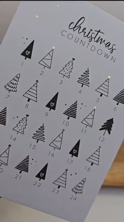 Postkarte Christmas Countdown / Adventskalender / Wunschzettel / Weihnachten / Wichtelgeschenk / Kleinigkeit / Geschenk / Geburtstag