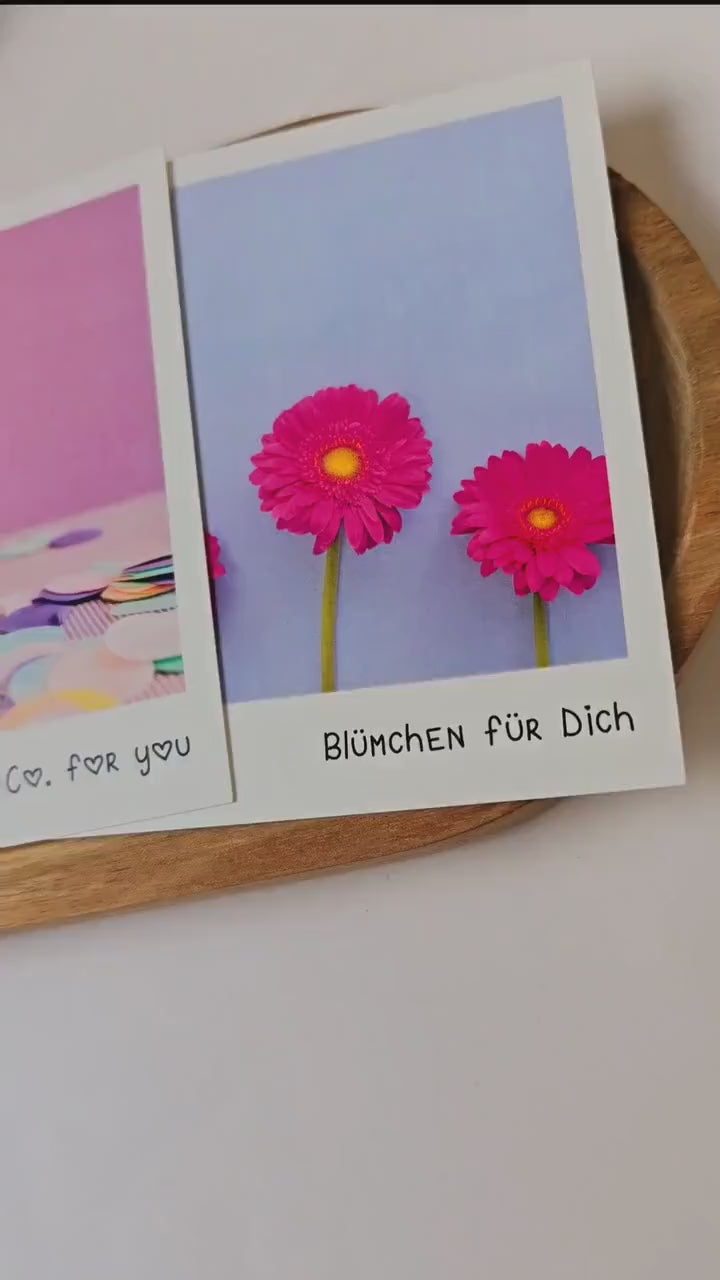 Postkarte Alles Liebe / Umschlag / quadratisch / Kleinigkeit / Geschenk / Geburtstag / Genesung / Abschied