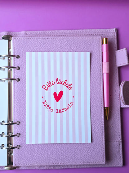 Postkarte "Bitte lächeln" in A6