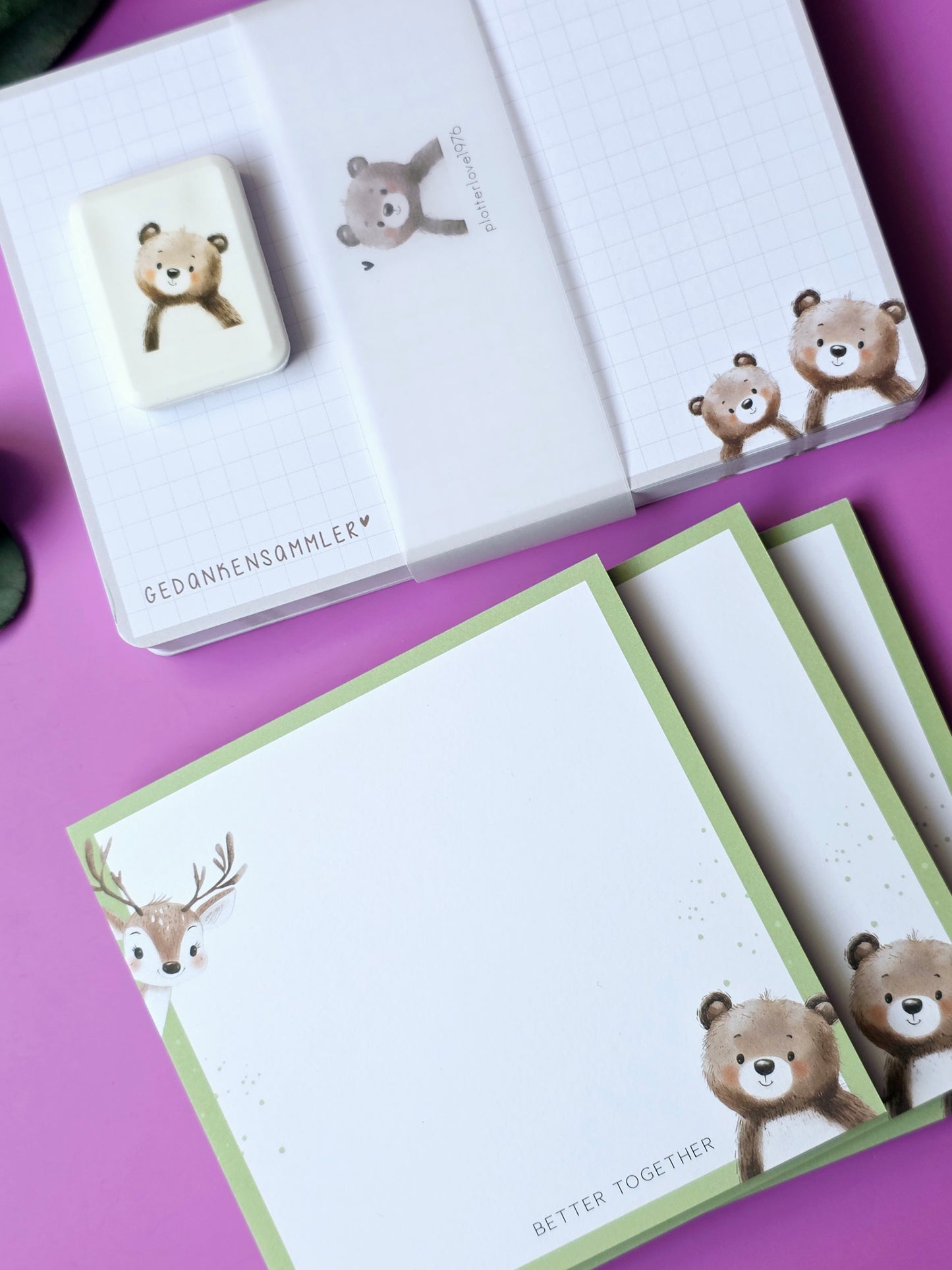 Radiergummi Hase/Bär/Bambi - 3 Motive