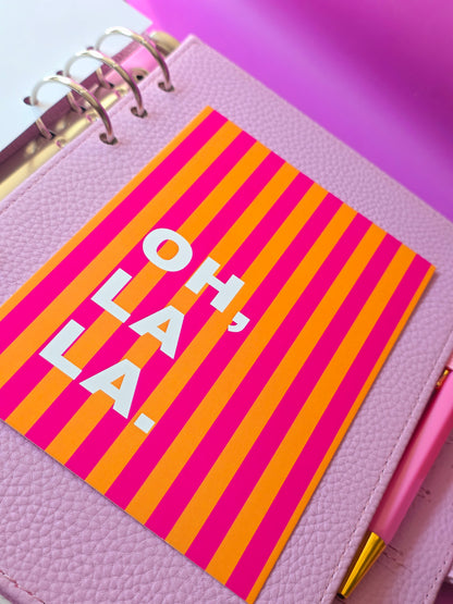 Postkarte "OH, LA LA." (Streifen)