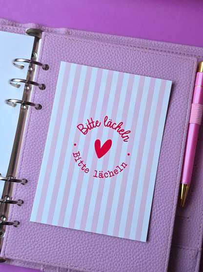 Postkarte "Bitte lächeln" in A6