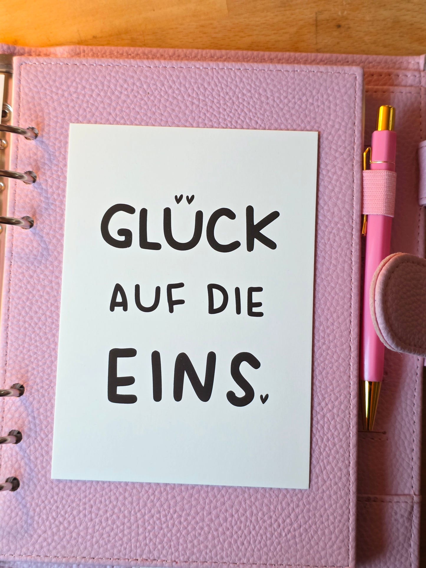 Postkarte "Glück auf die Eins" (s/w)