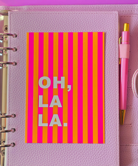 Postkarte "OH, LA LA." (Streifen)