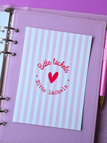 Postkarte "Bitte lächeln" in A6